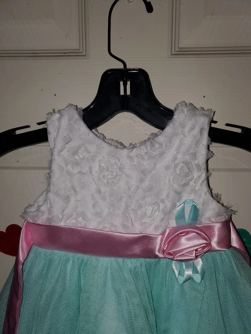 5 for $25 | Rare Editions Baby Textured Floral and Tulle Skirt Formal Dress